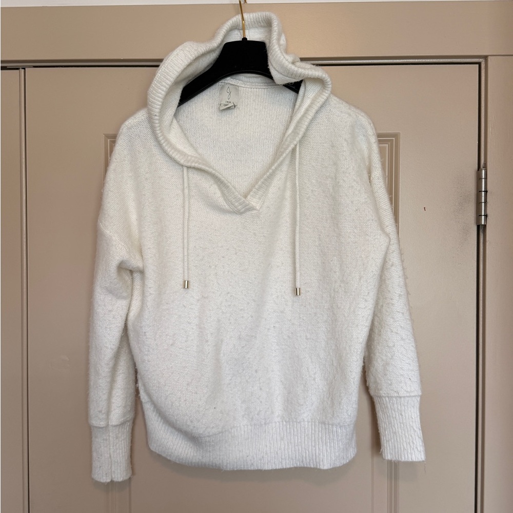 JOIE Cozy White Hooded Sweater